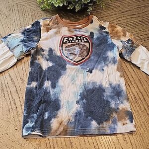 Long sleeve tie dye dinosaur shirt size 7